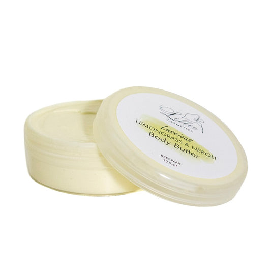 This creamy body butter offers intense hydration and nourishment. Enriched with natural beeswax, scents of lemongrass & Neroli (essential oil derived from the blossoms of the bitter orange tree) and formulated bees wax, this body butter will lift your spirits as you feel the intense hydration. 