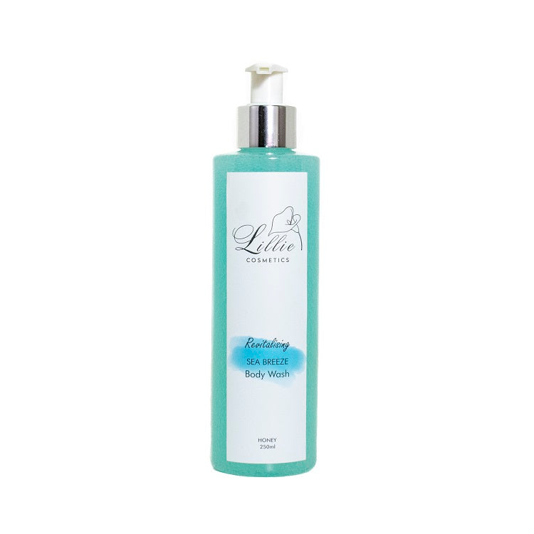 Enjoy the invigorating scent of the sea breeze body wash. Infused with honey your skin will feel soft and revitalized.